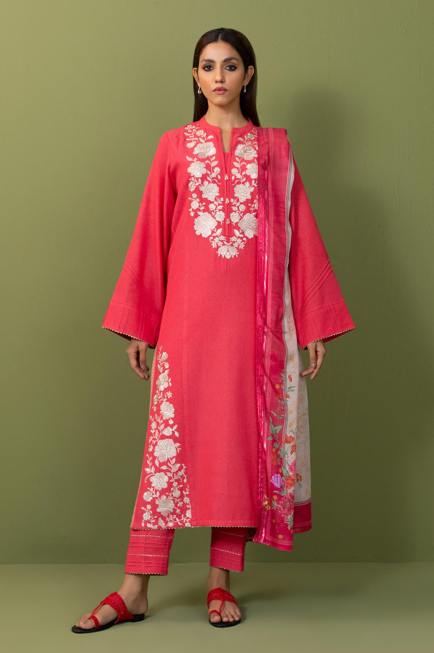 Stitched 2 Piece Embroidered Both Side Slub Suit