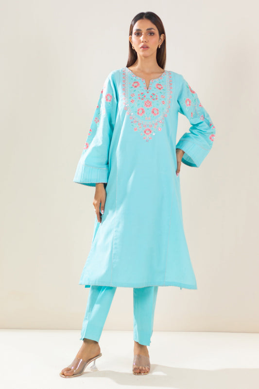 Stitched 2 Piece Embroidered Lawn Suit