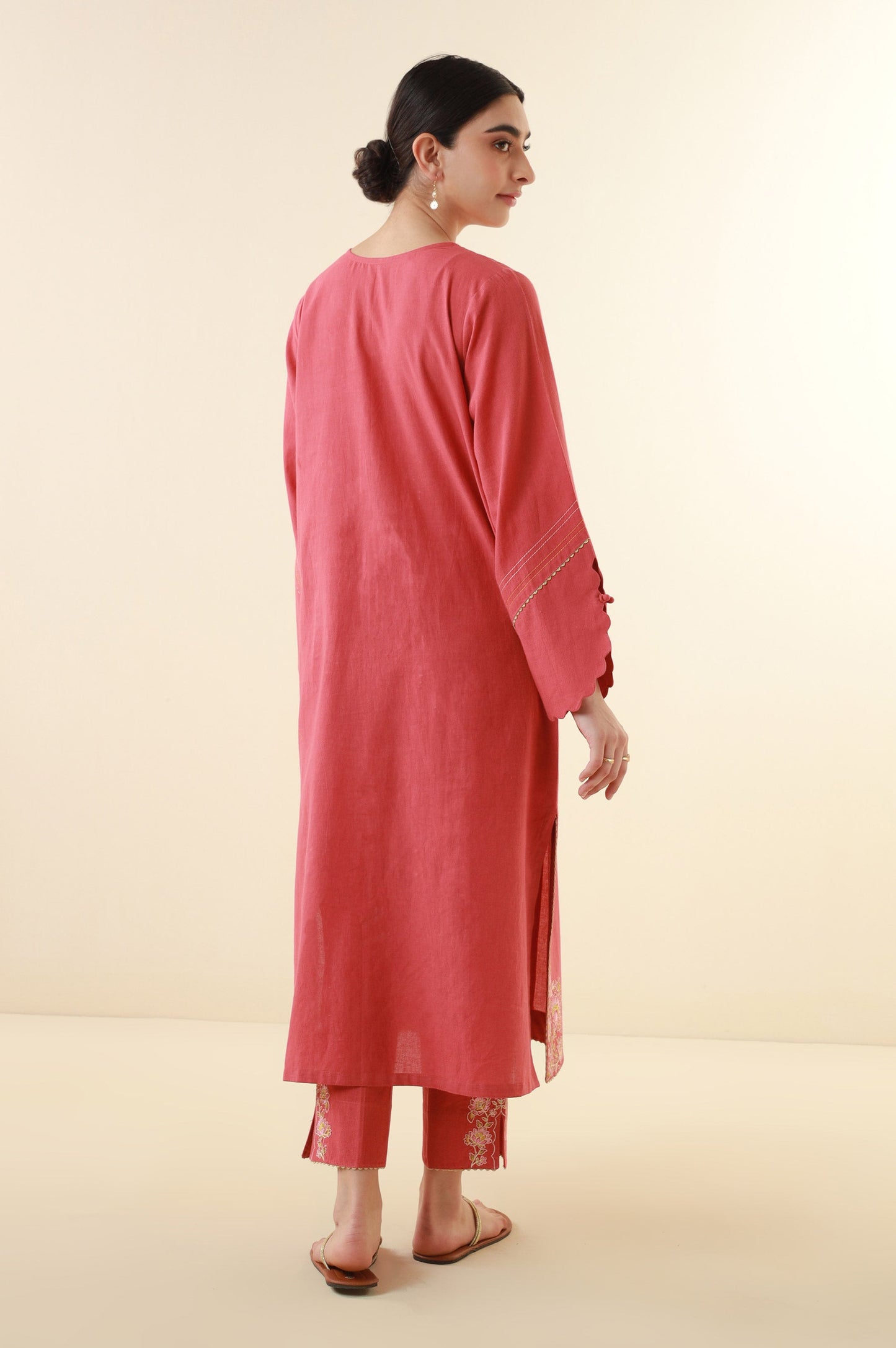 Stitched 2 Piece Embroidered Cambric Suit