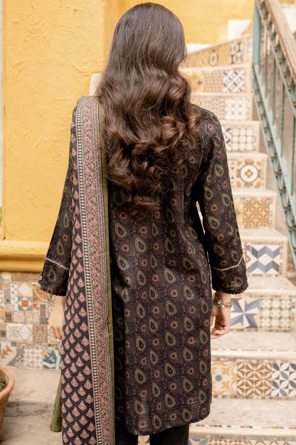 Stitched 3 Piece Printed Khaddar Suit