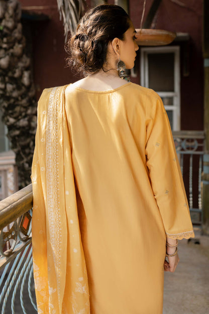 Stitched 3 Piece Embroidered Khaddar Suit