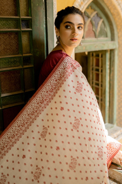 Stitched 3 Piece Embroidered Khaddar Suit