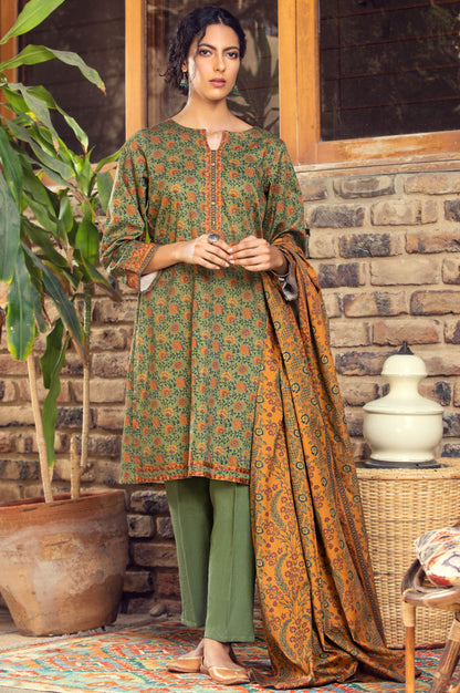 Stitched 3 Piece Digital Printed Cottel Suit