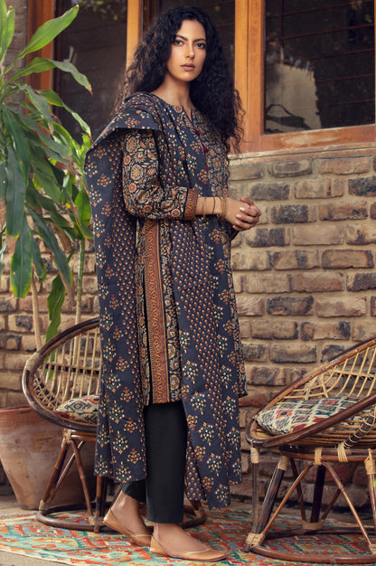 Stitched 3 Piece Digital Printed Cottel Suit