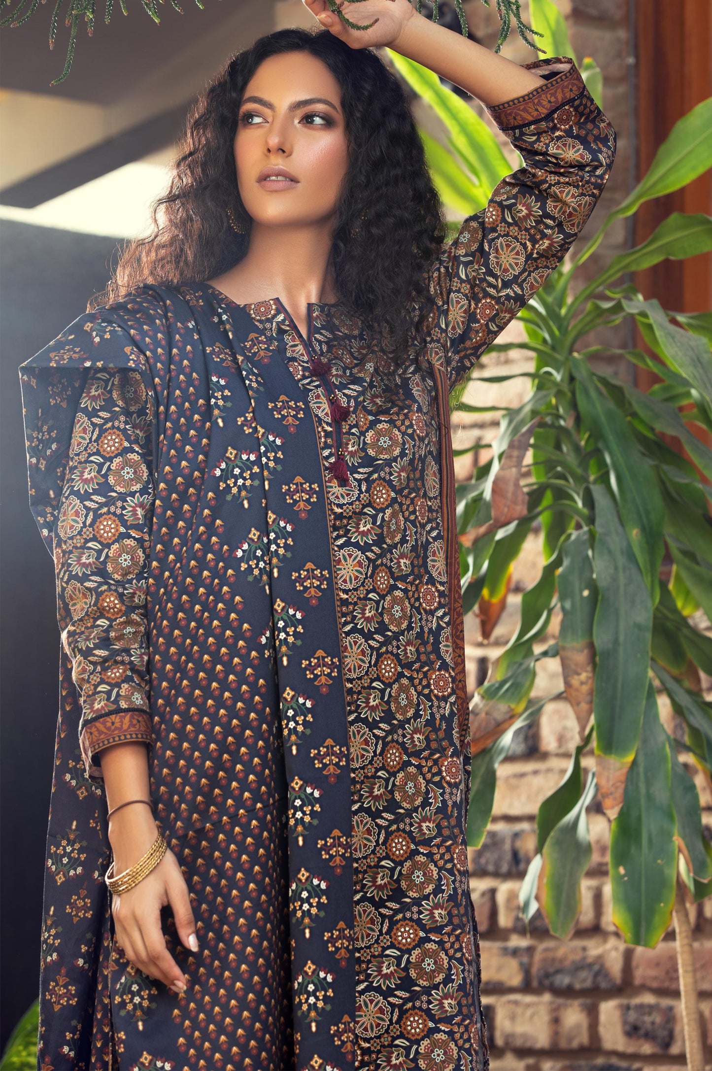 Stitched 3 Piece Digital Printed Cottel Suit