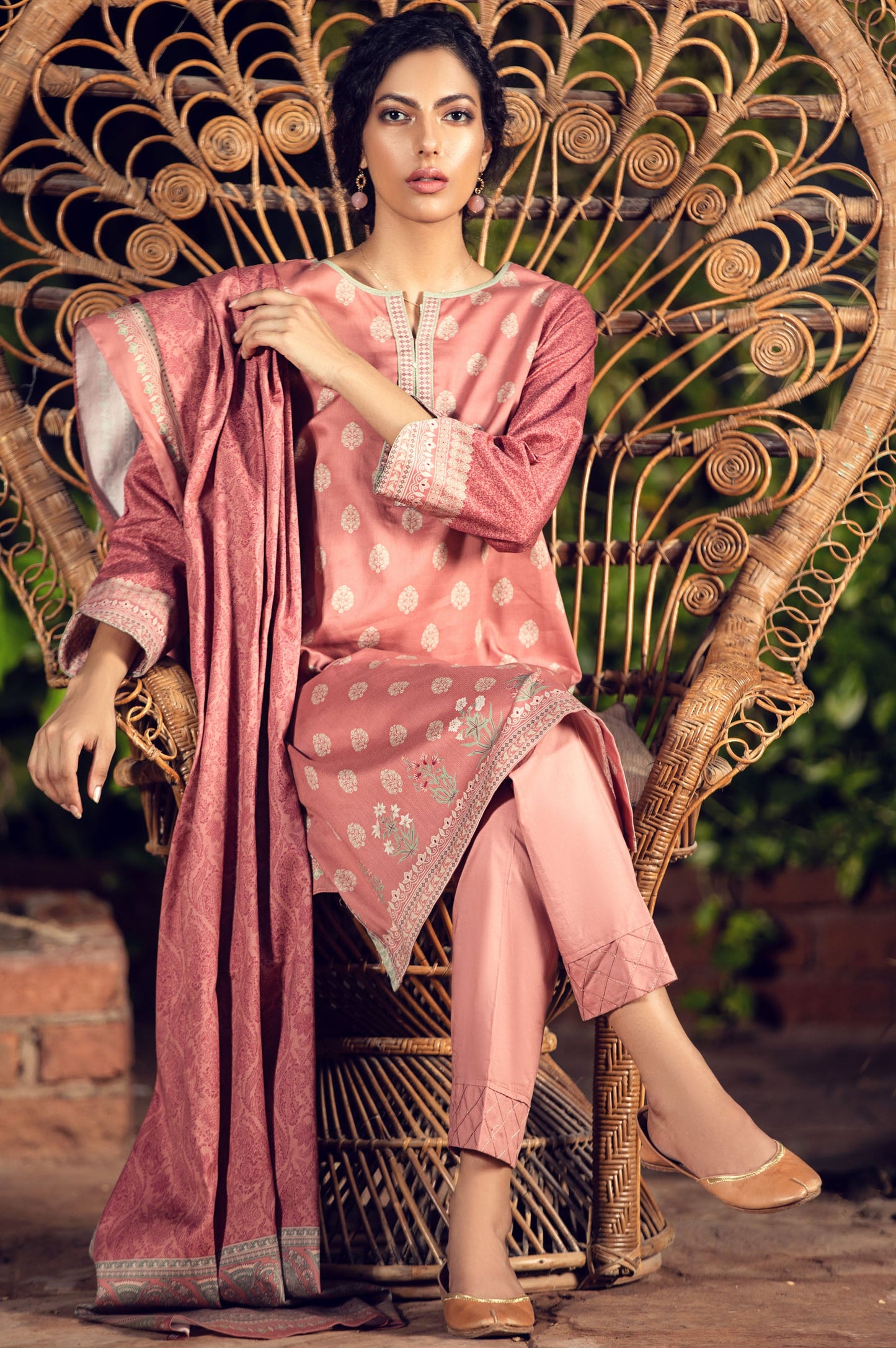 Stitched 3 Piece Digital Printed Cottel Suit