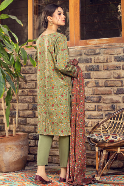 Stitched 3 Piece Printed Cottel Suit