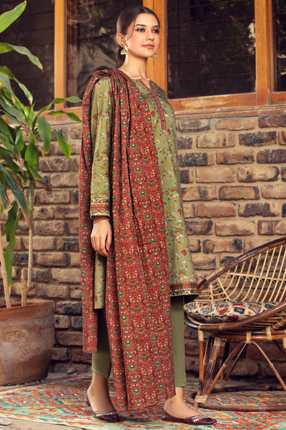 Stitched 3 Piece Printed Cottel Suit