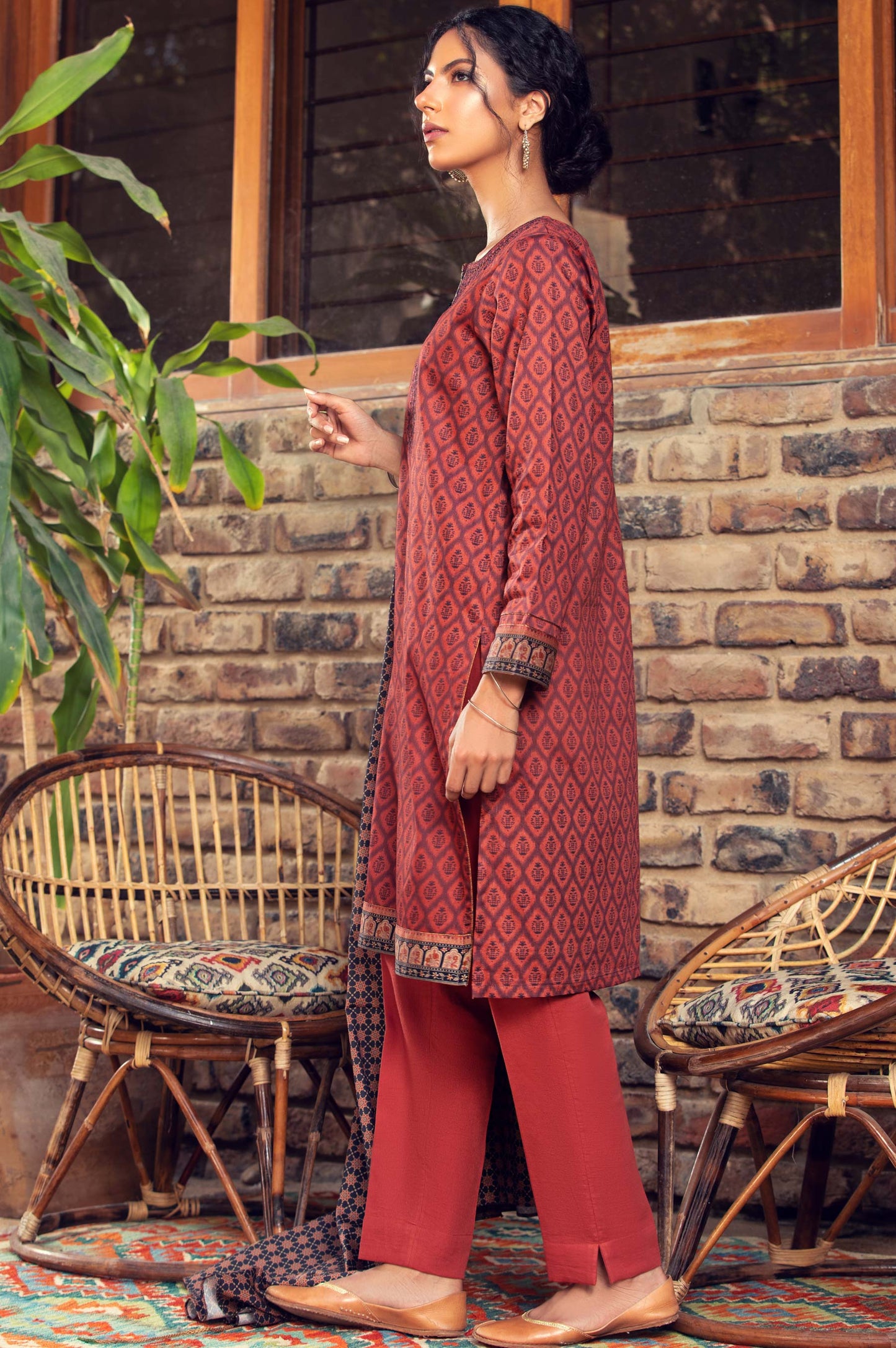 Stitched 3 Piece Embroidered Cottel Suit