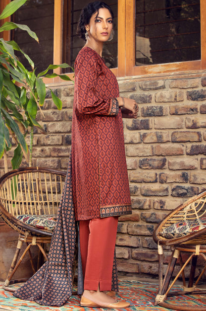 Stitched 3 Piece Embroidered Cottel Suit