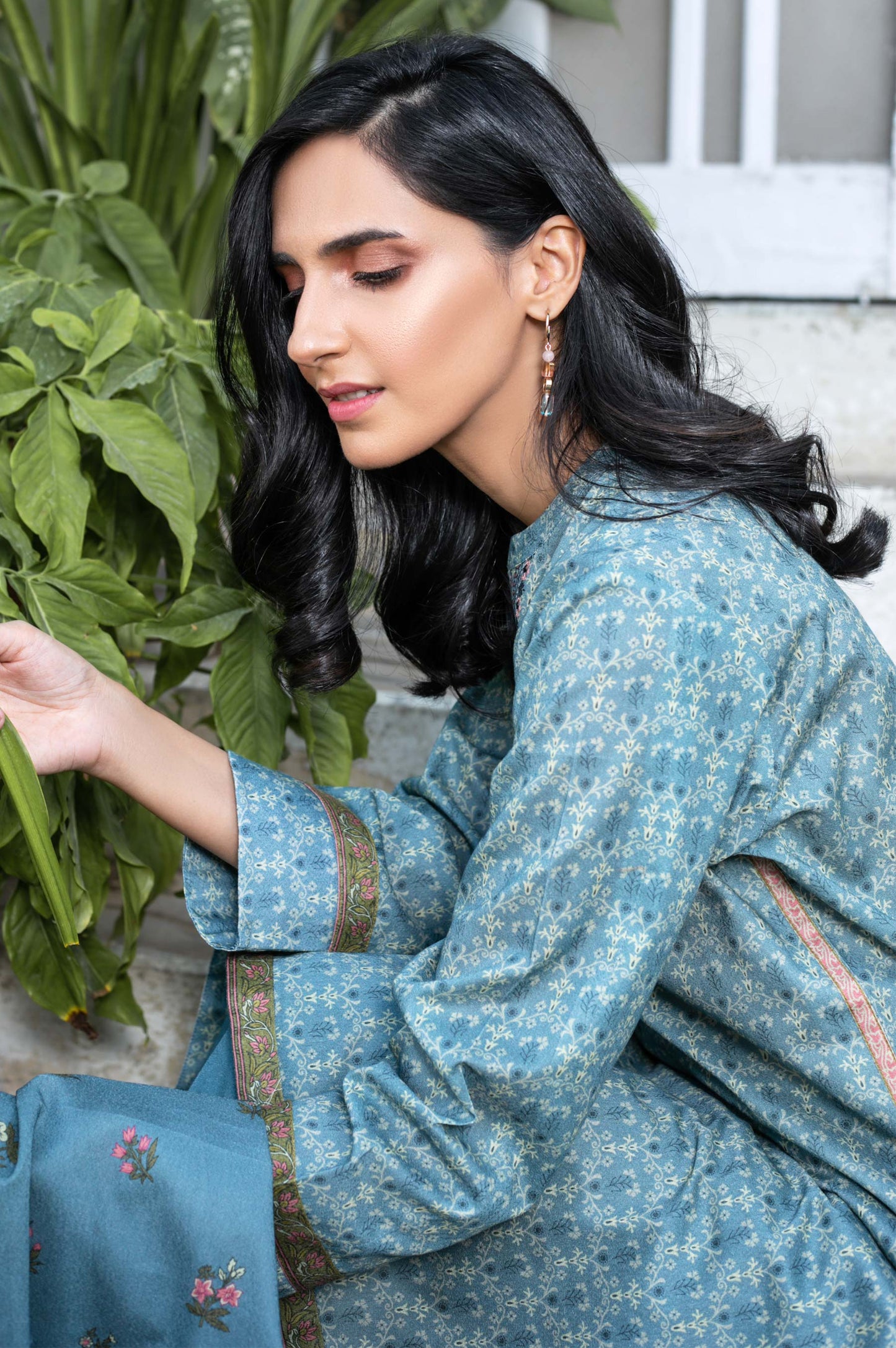 Stitched 3 Piece Embroidered Karandi Suit