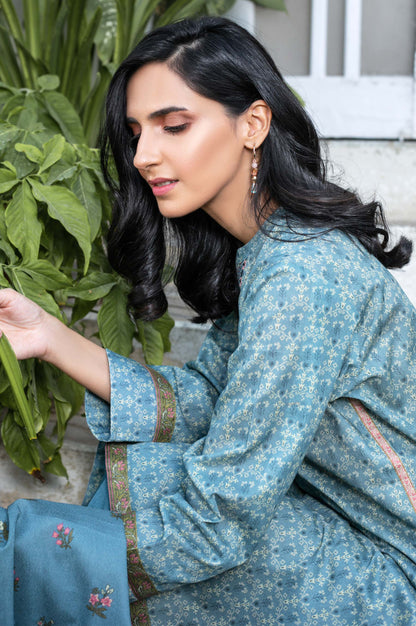 Stitched 3 Piece Embroidered Karandi Suit