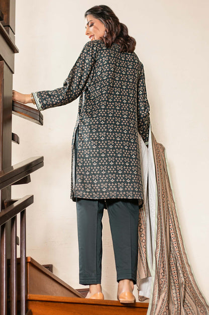 Stitched 3 Piece Printed Doria Linen Viscose Suit