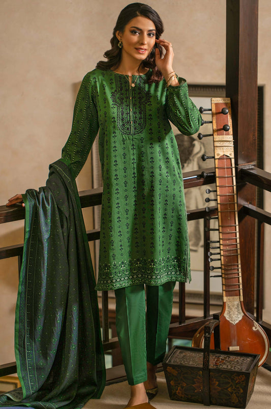 Stitched 3 Piece Embroidered Doria Linen Viscose Suit