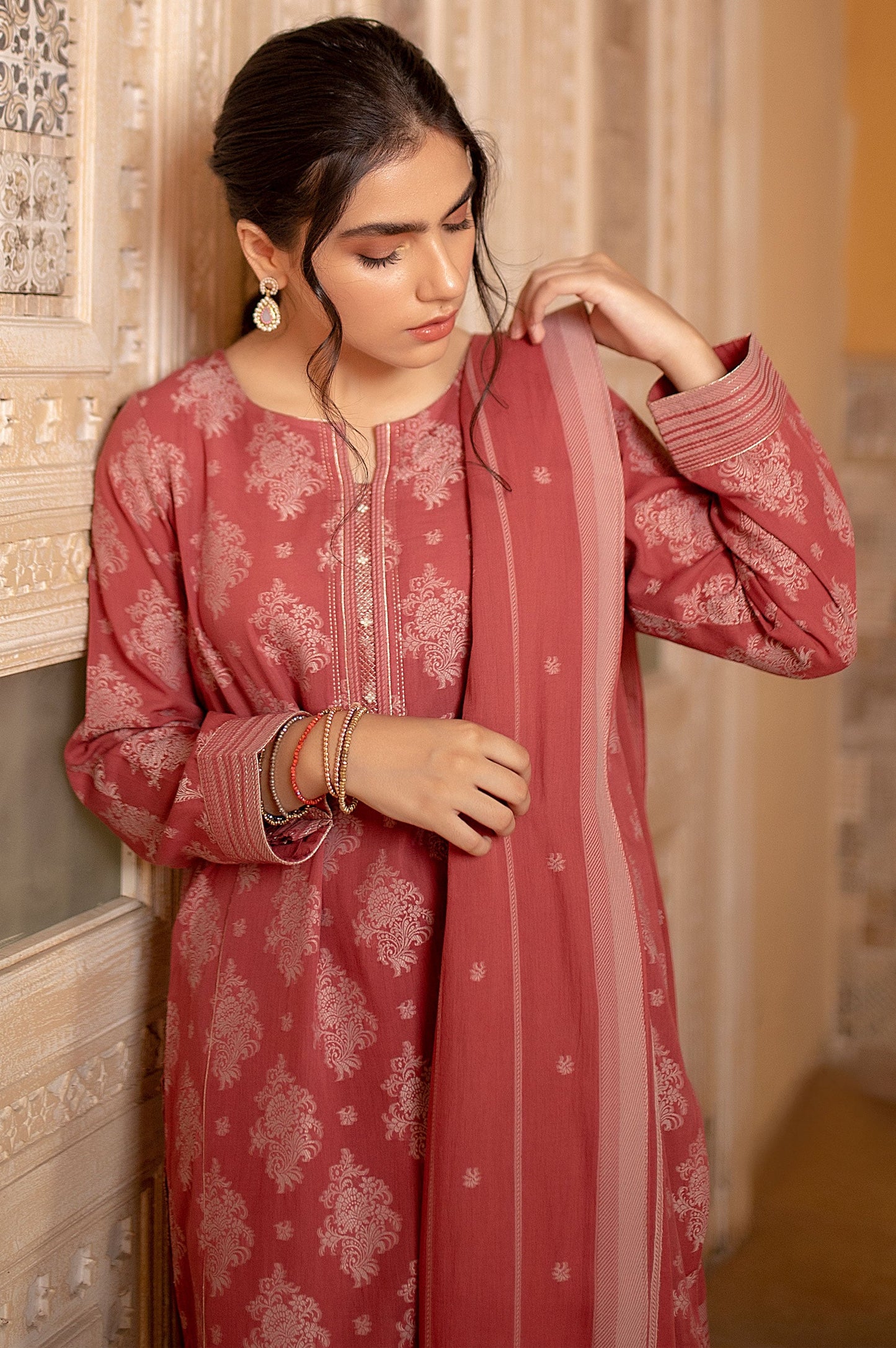 Stitched 3 Piece Dyed Jacquard Suit