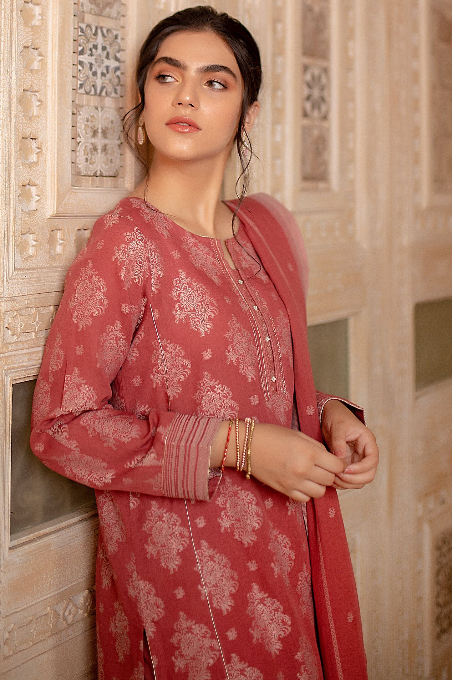 Stitched 3 Piece Dyed Jacquard Suit