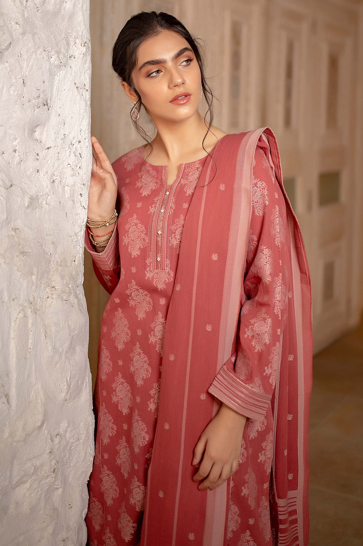 Stitched 3 Piece Dyed Jacquard Suit