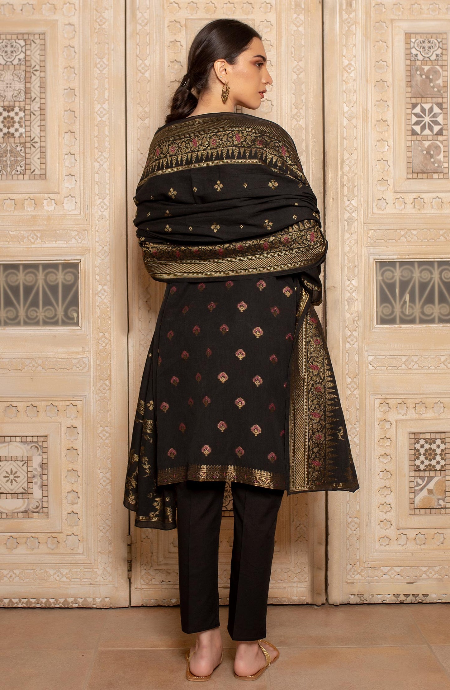 Stitched 3 Piece Dyed Jacquard Suit