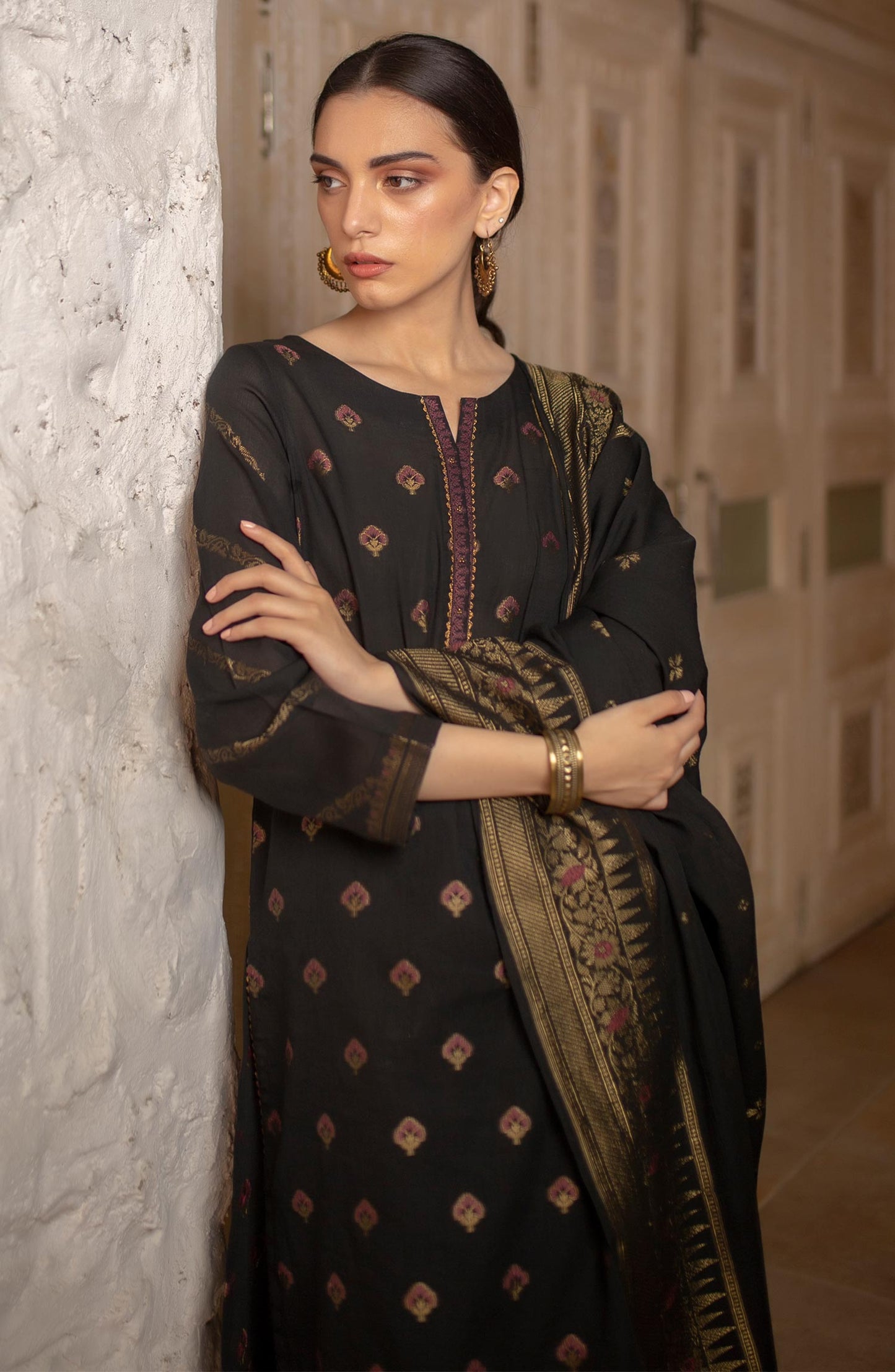 Stitched 3 Piece Dyed Jacquard Suit