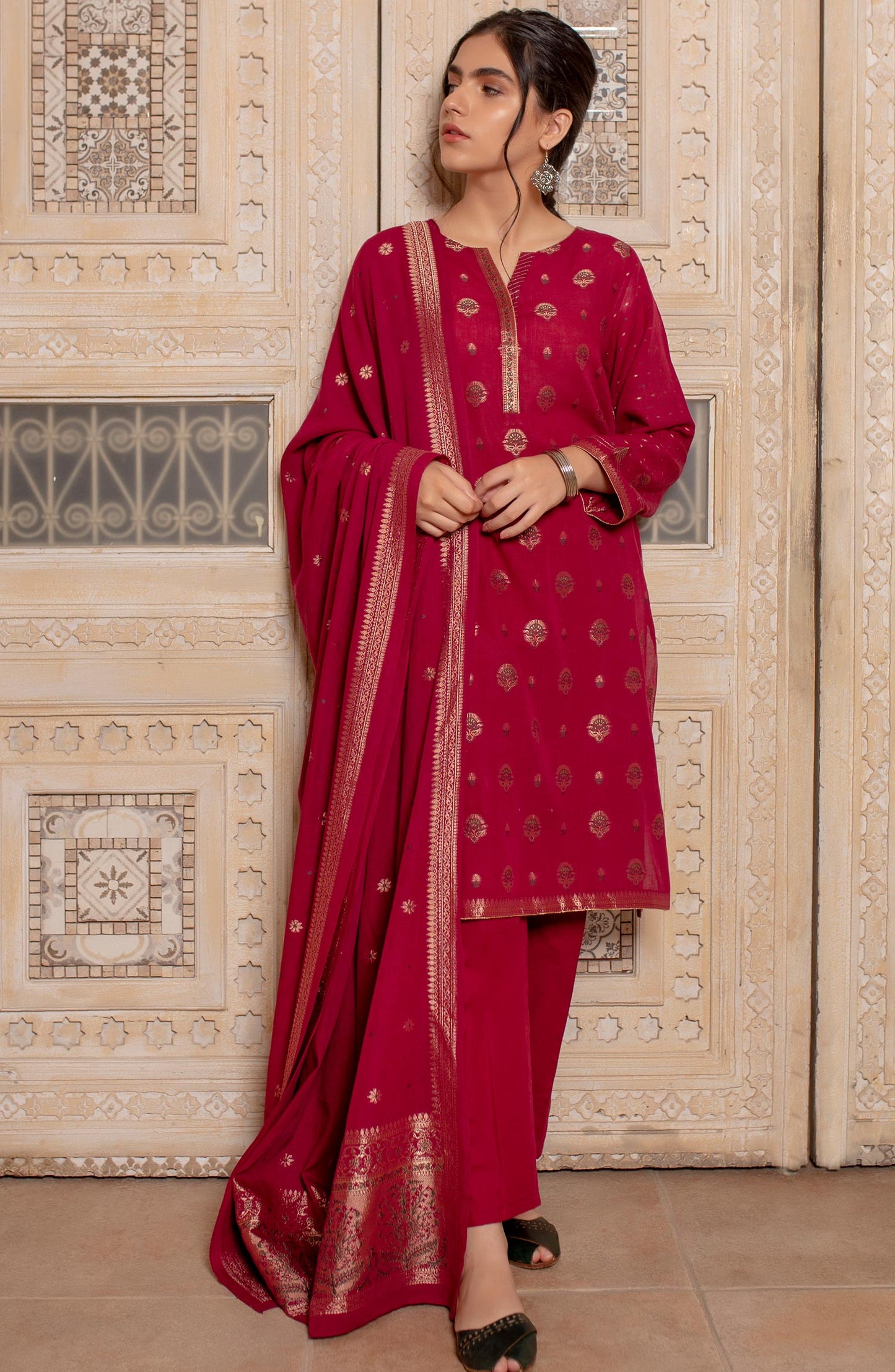 Stitched 3 Piece Dyed Jacquard Suit