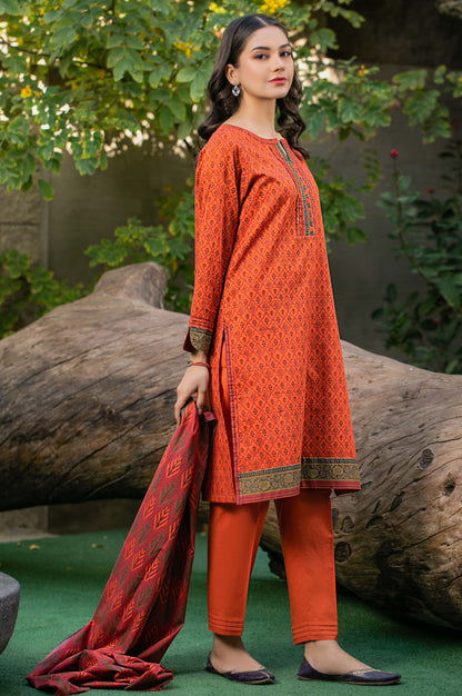 Stitched 3 Piece Printed Cambric Suit