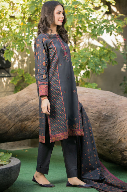 Stitched 3 Piece Embroidered Cambric Suit