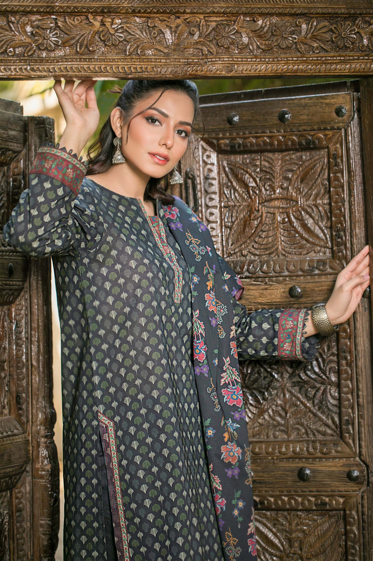 Stitched 3 Piece Digital Printed Cambric Suit