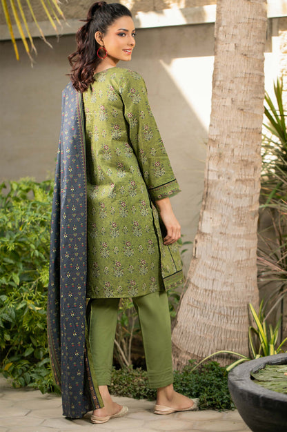 Stitched 3 Piece Printed Cambric Suit