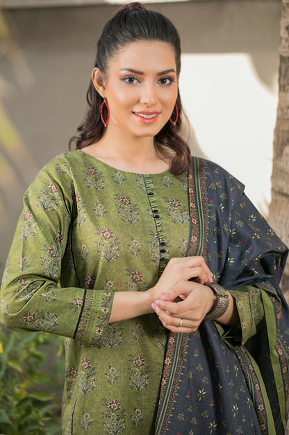 Stitched 3 Piece Printed Cambric Suit