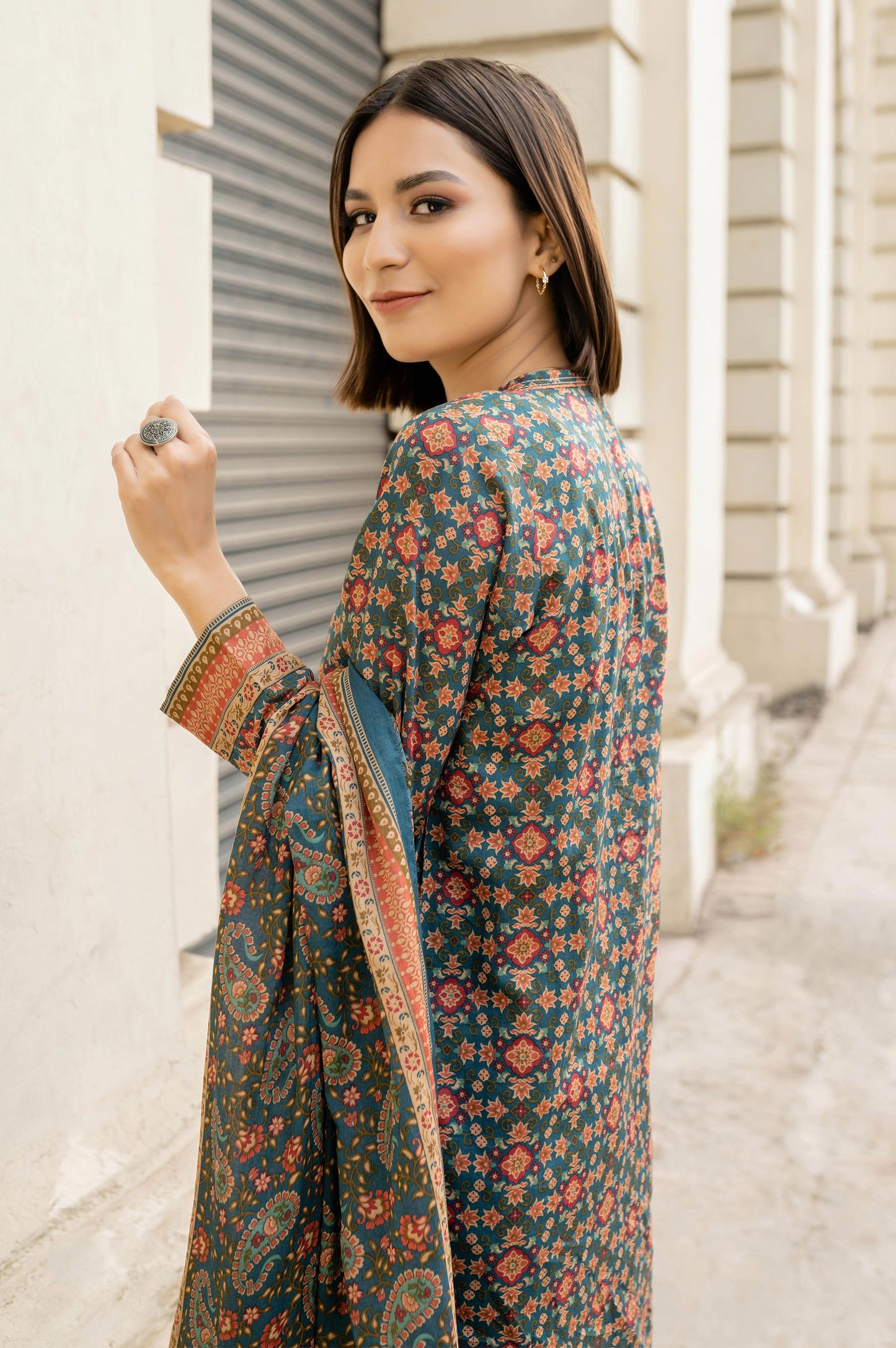 Stitched 3 Piece Printed Lawn Suit with Printed Lawn Dupatta