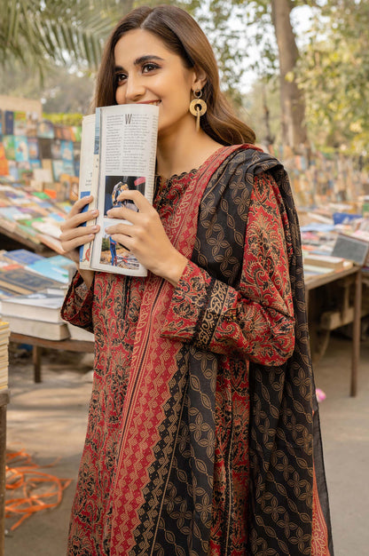 Stitched 3 Piece Printed Lawn Suit with Printed Lawn Dupatta
