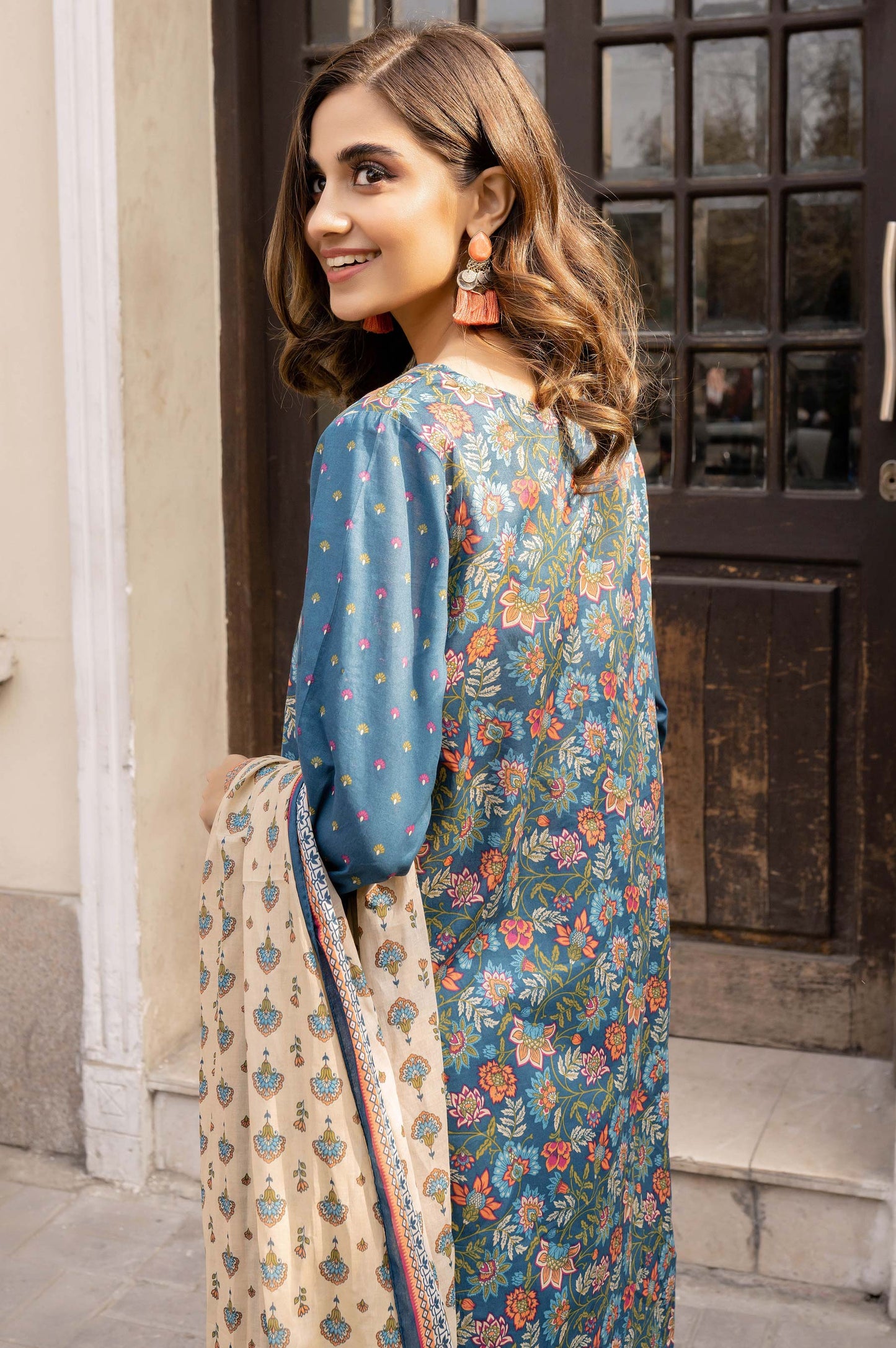 Stitched 3 Piece Printed Lawn Suit with Printed Lawn Dupatta