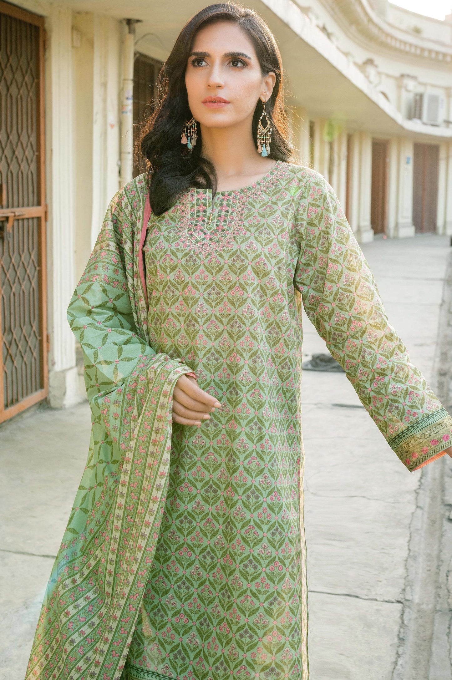Stitched 3 Piece Embroidered Lawn Suit
