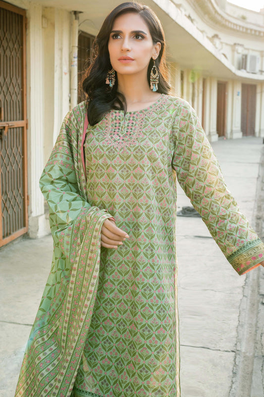 Stitched 3 Piece Embroidered Lawn Suit