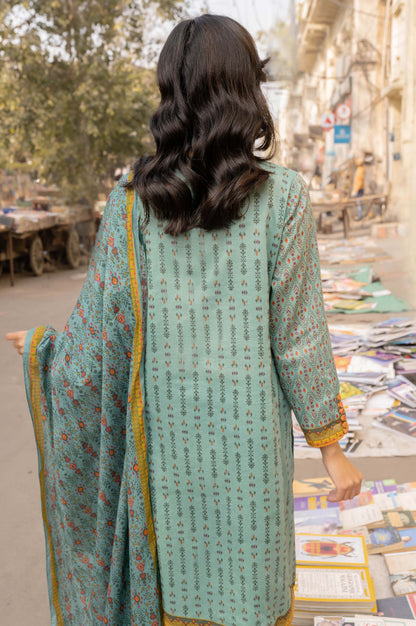 Stitched 3 Piece Embroidered Lawn Suit