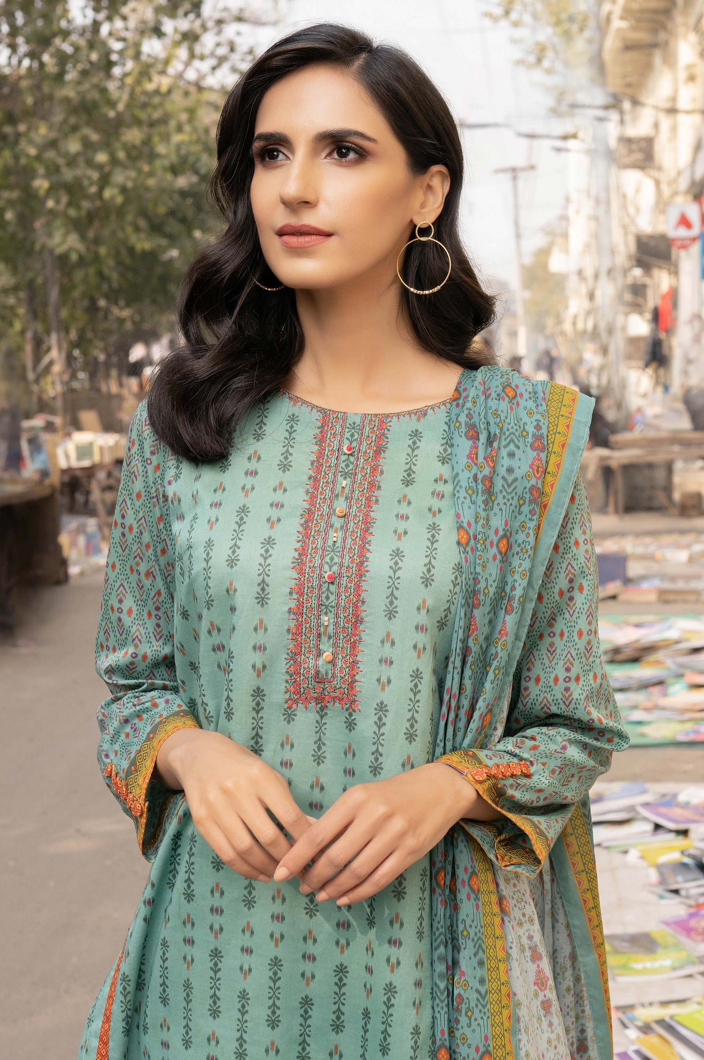 Stitched 3 Piece Embroidered Lawn Suit