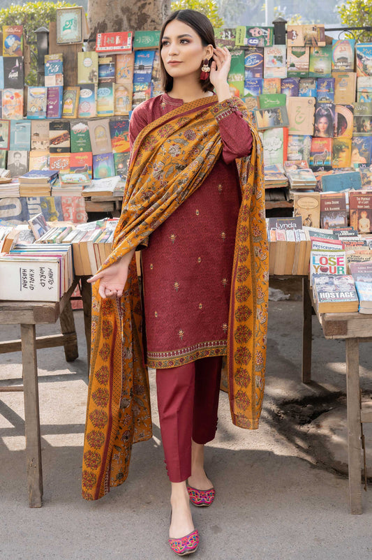 Stitched 3 Piece Embroidered Lawn Suit