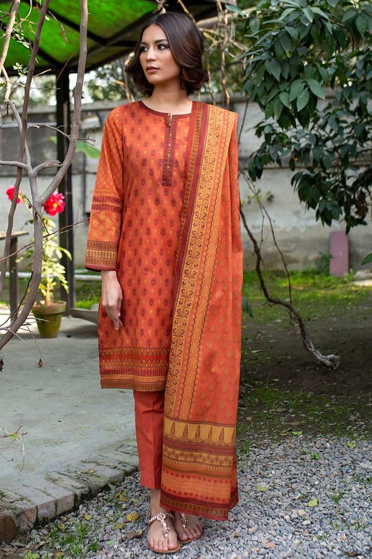 Stitched 3 Piece Printed Doria Lawn Suit