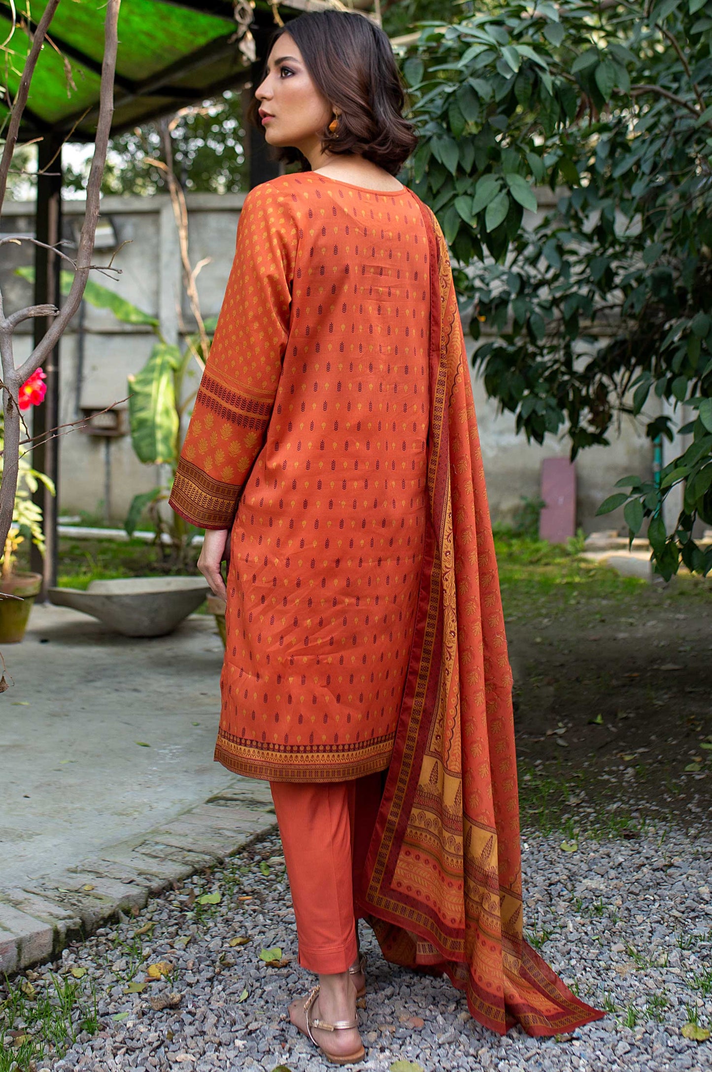 Stitched 3 Piece Printed Doria Lawn Suit