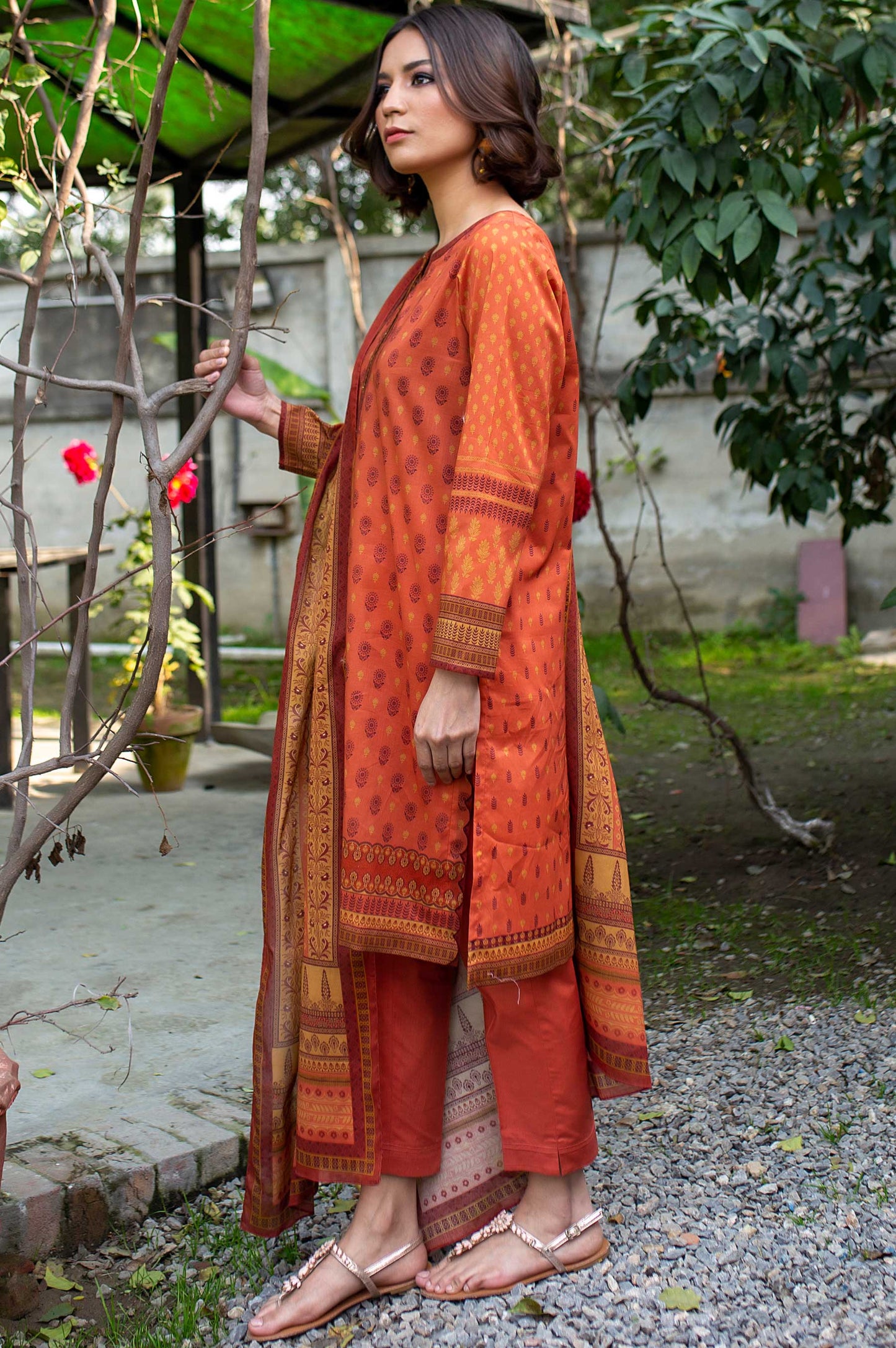 Stitched 3 Piece Printed Doria Lawn Suit