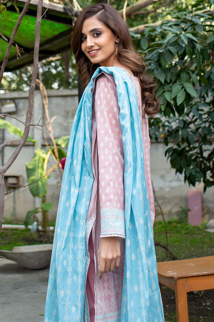 Stitched 3 Piece Digital Printed Doria Lawn Suit with Printed Lawn Dupatta