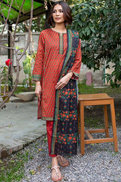 Stitched 3 Piece Digital Printed Doria Lawn Suit