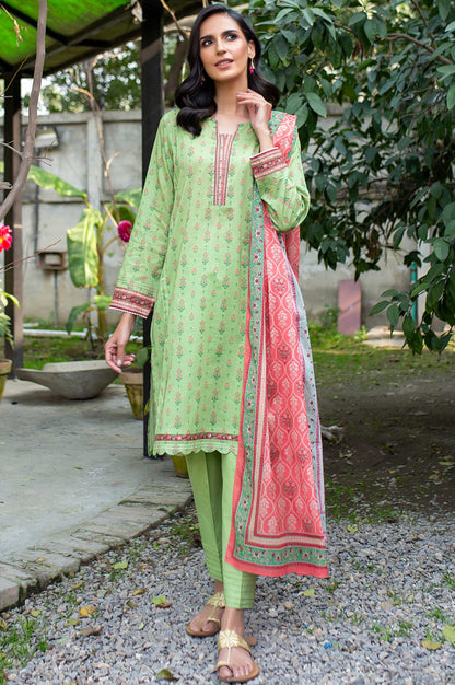 Stitched 3 Piece Digital Printed Doria Lawn Suit
