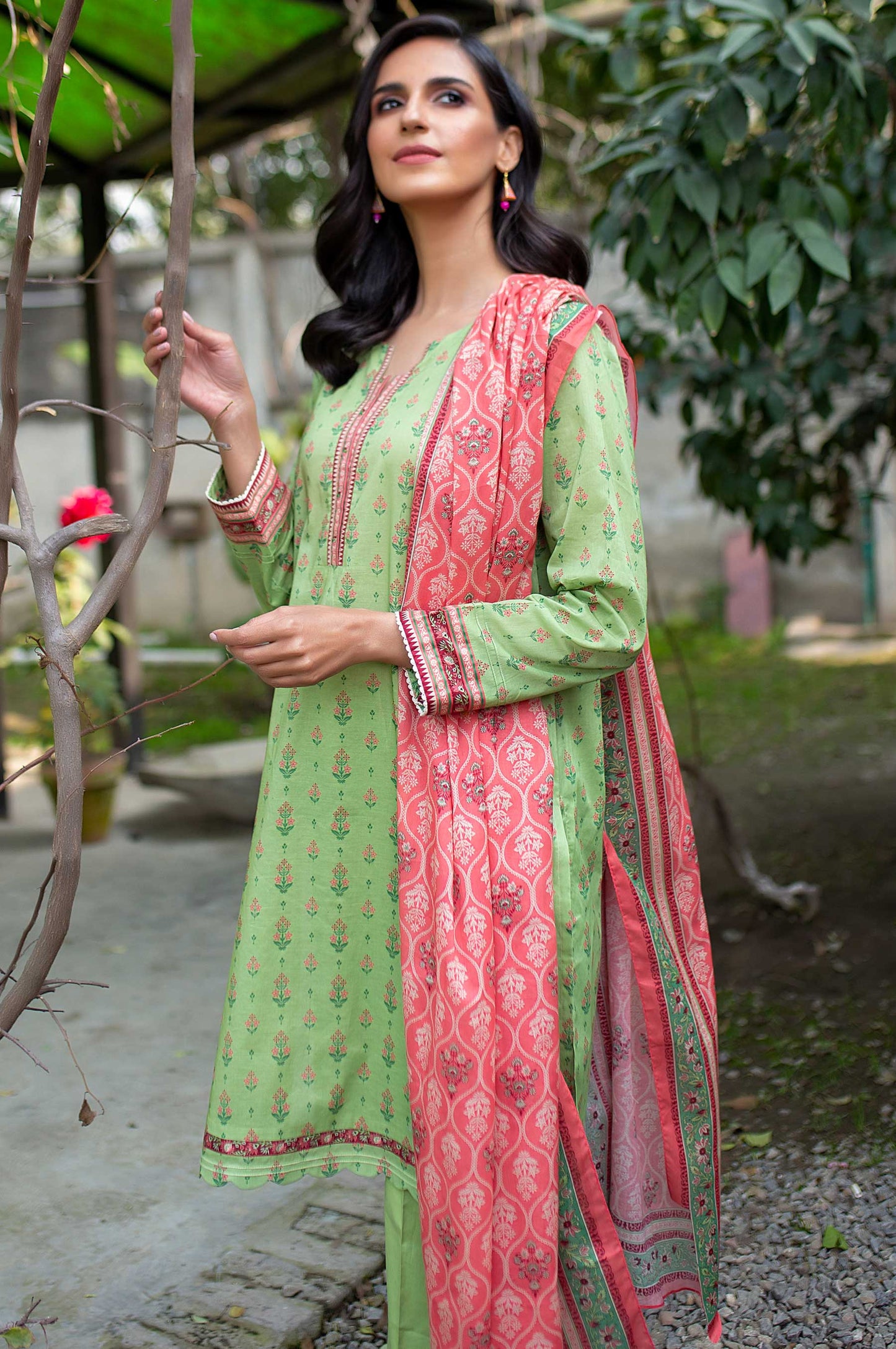 Stitched 3 Piece Digital Printed Doria Lawn Suit