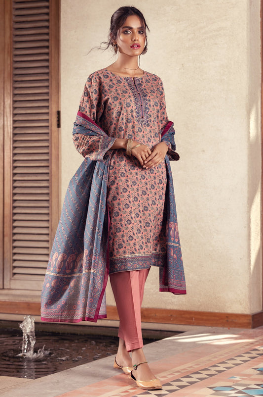 Stitched 3 Piece Embroidered Lawn Suit