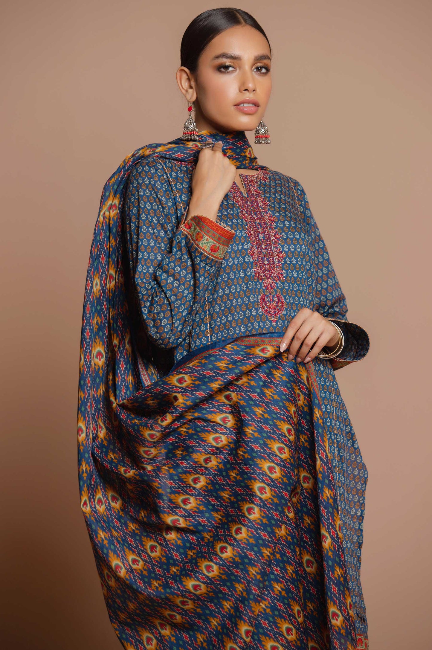 Stitched 3 Piece Embroidered Lawn Suit