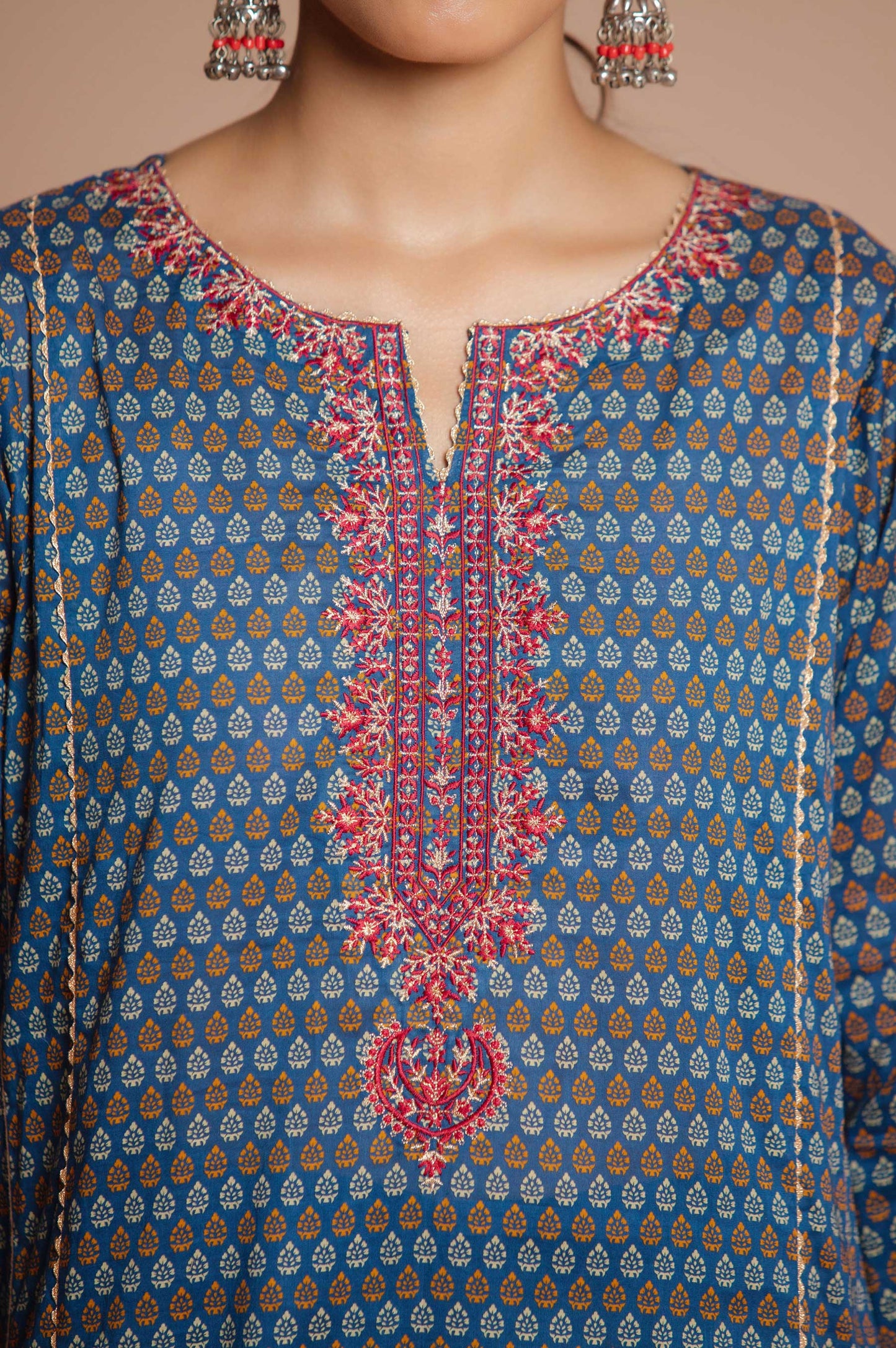 Stitched 3 Piece Embroidered Lawn Suit