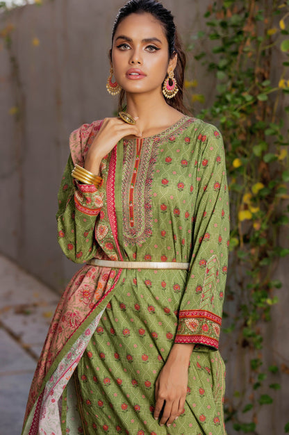 Stitched 3 Piece Embroidered Lawn Suit
