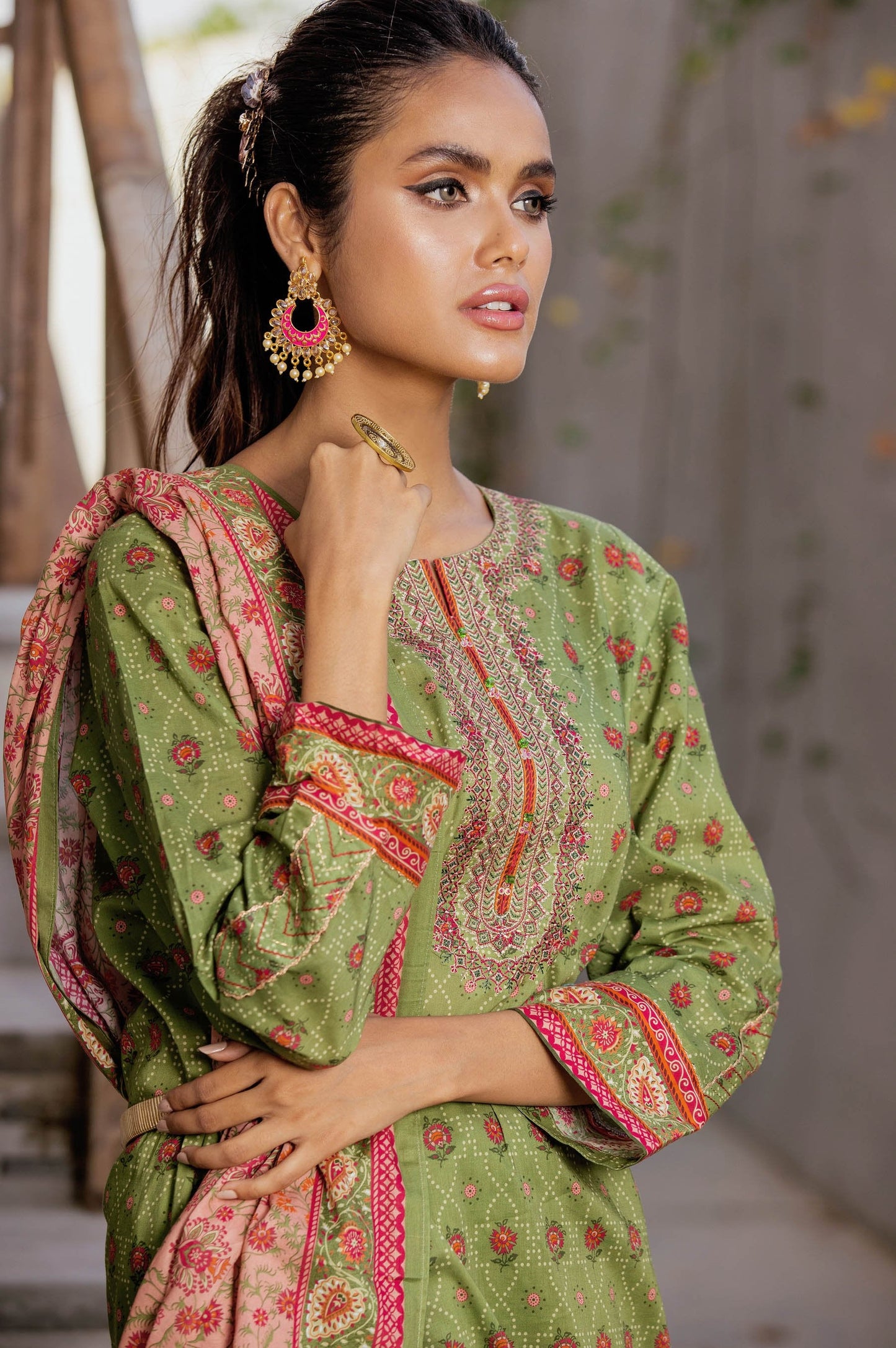 Stitched 3 Piece Embroidered Lawn Suit
