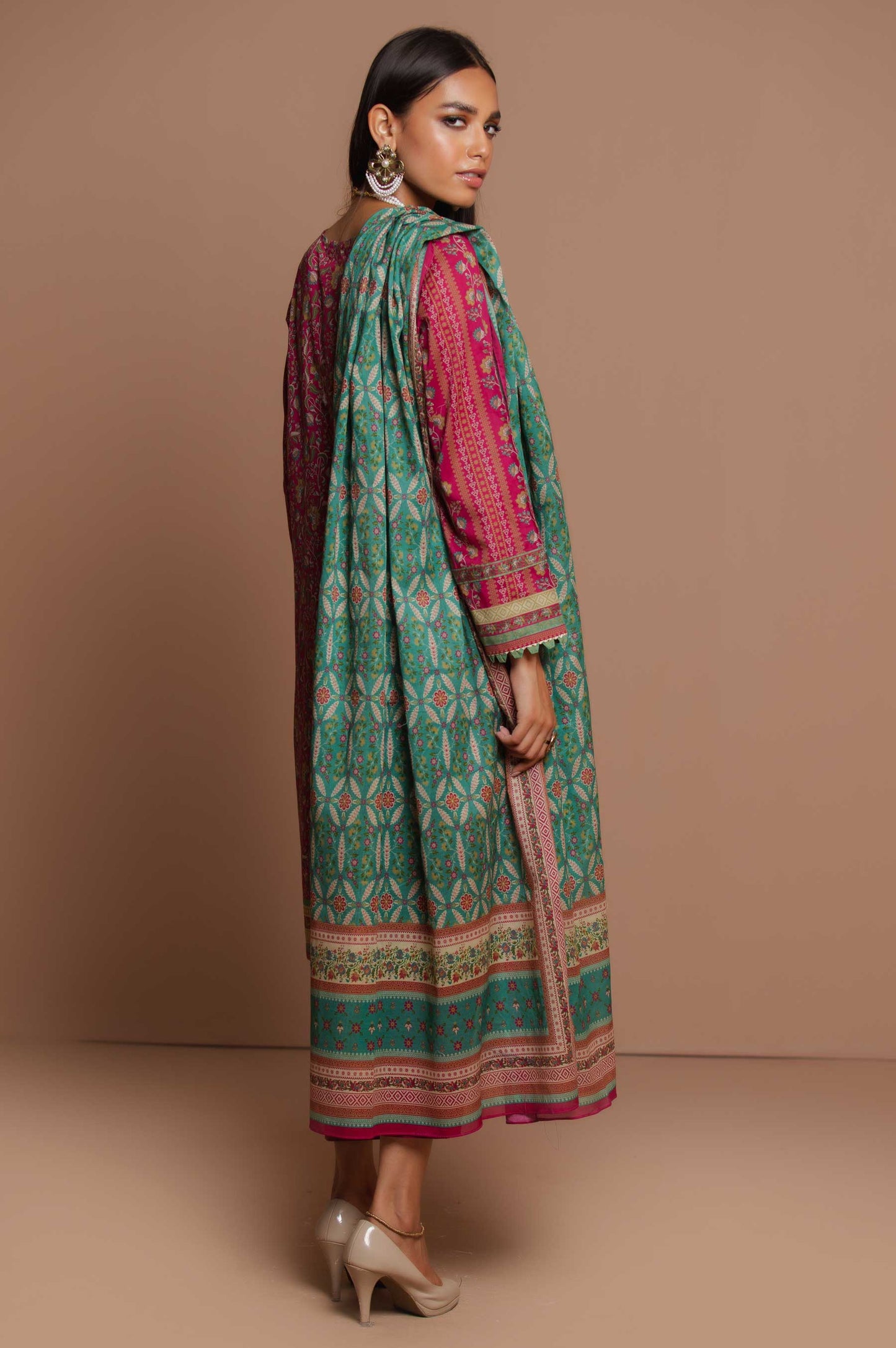 Stitched 3 Piece Embroidered Lawn Suit